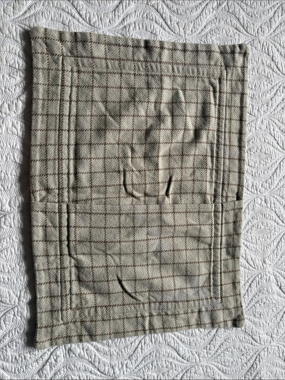 Restoration Hardware Brown and Blue Houndstooth Pillow Shams and bed skirt
